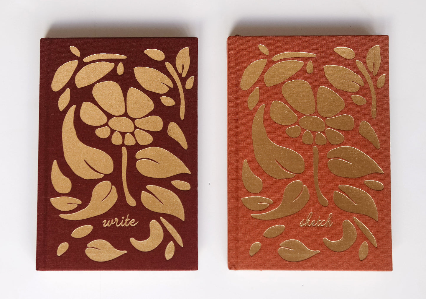 Rust Linen Floral Sketchbook
