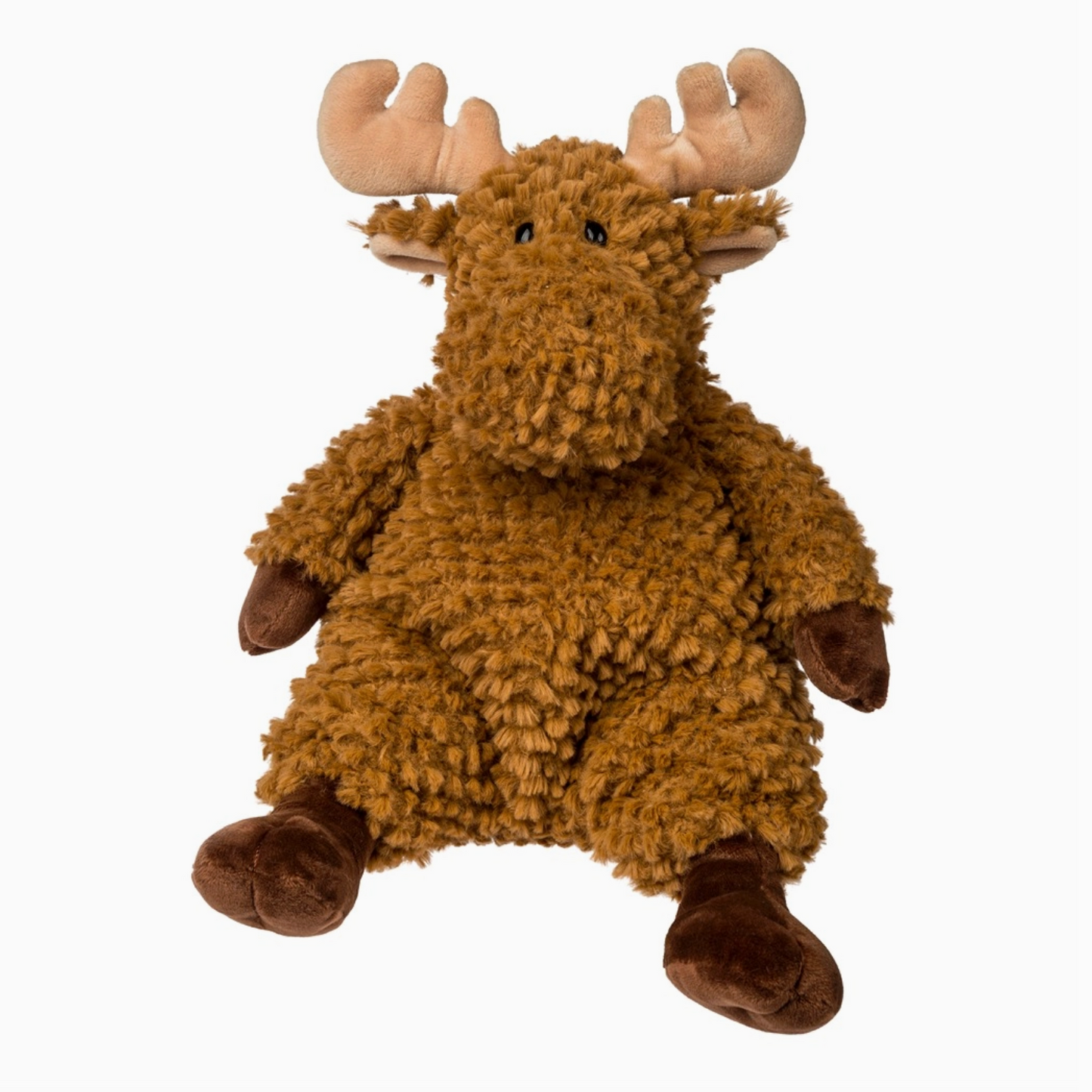 Plush moose toy on a white background