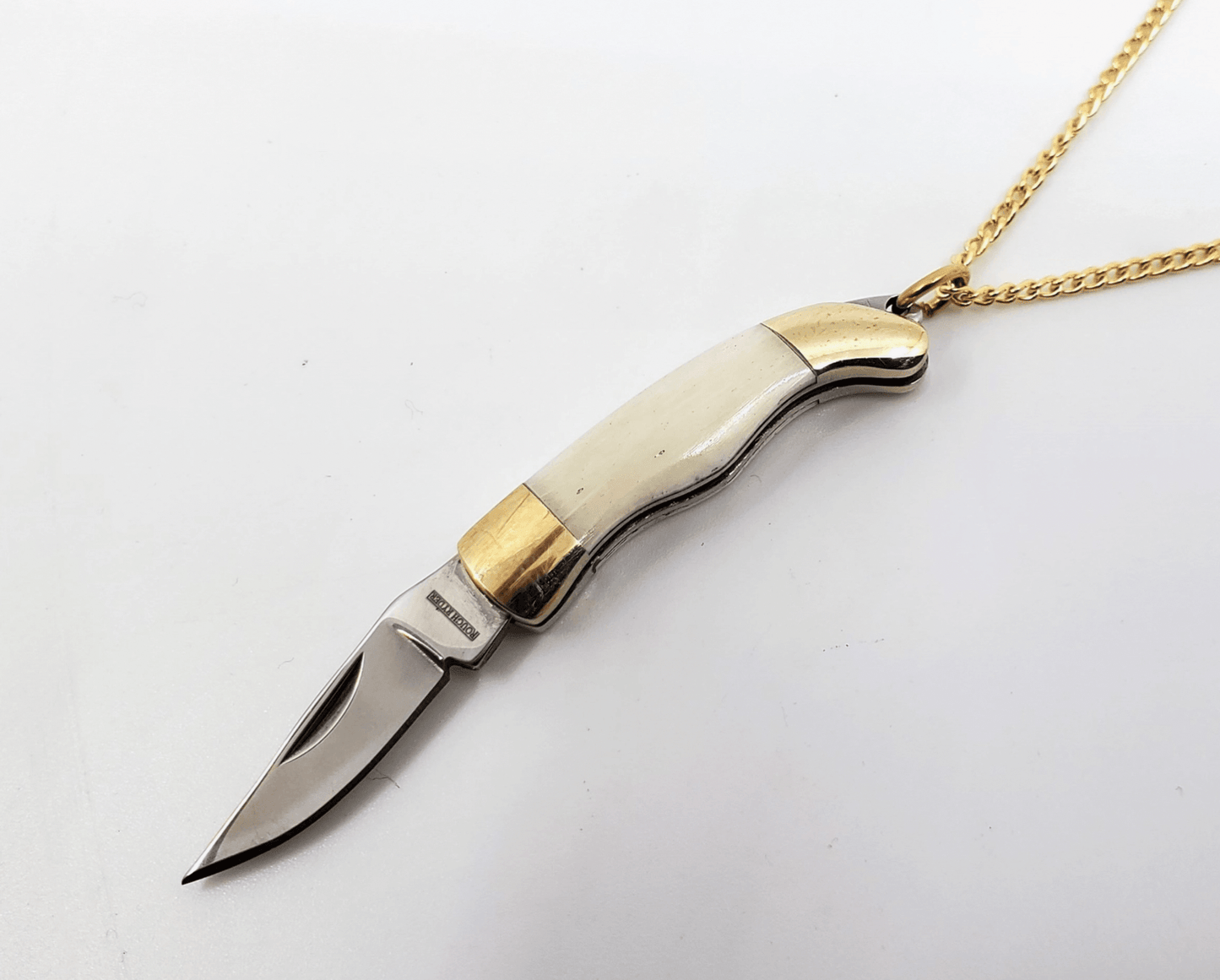 Mini Pocket Knife Necklace - Long Chain