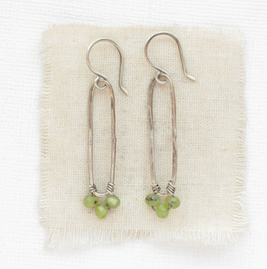 Jade Forged Long Hoop Earrings