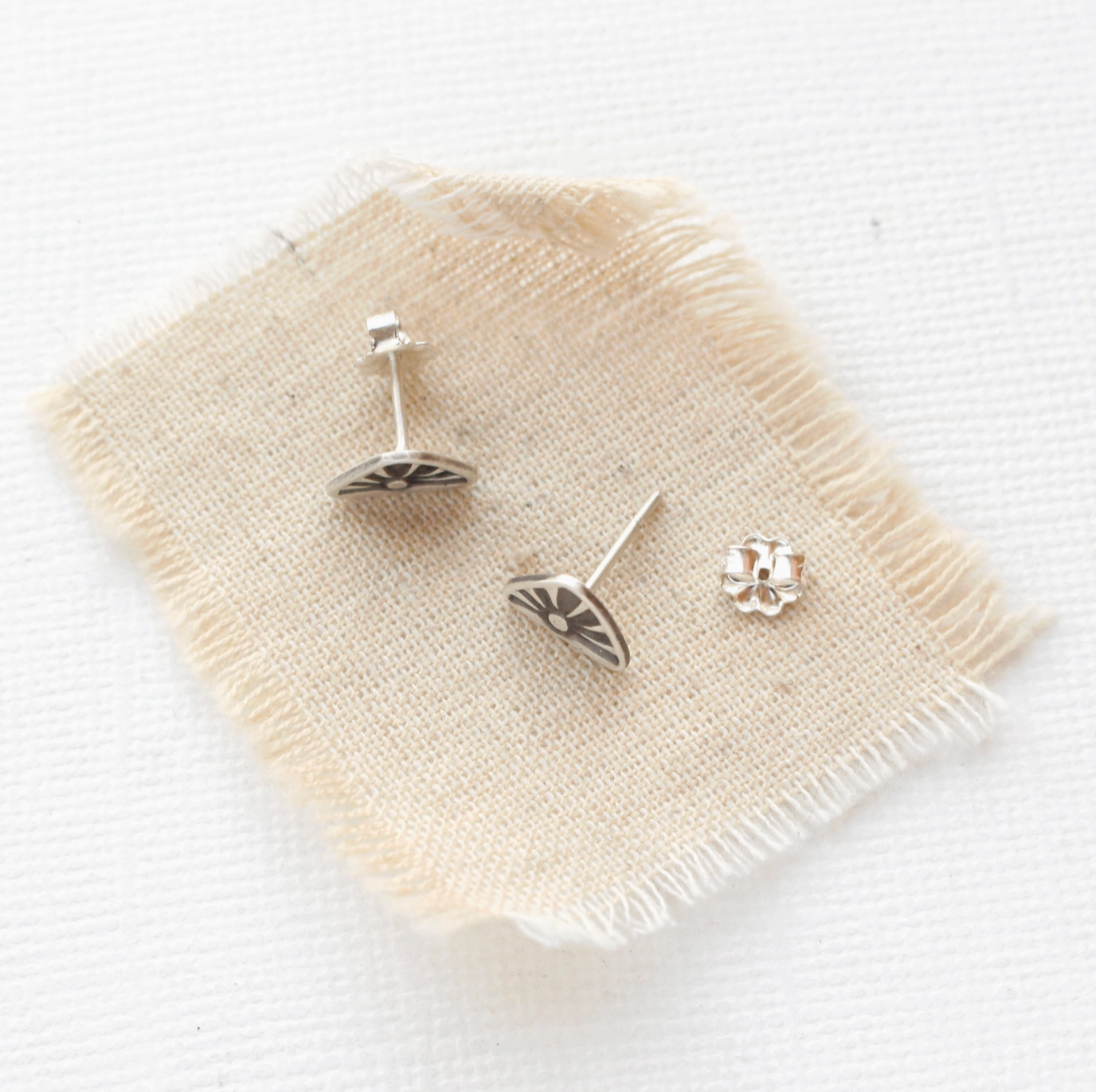 Stamped Sterling Stud Earrings