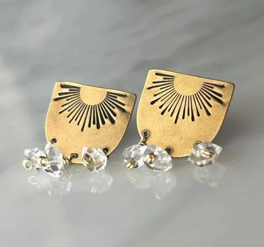 Quartz Crystal Sunrise Studs