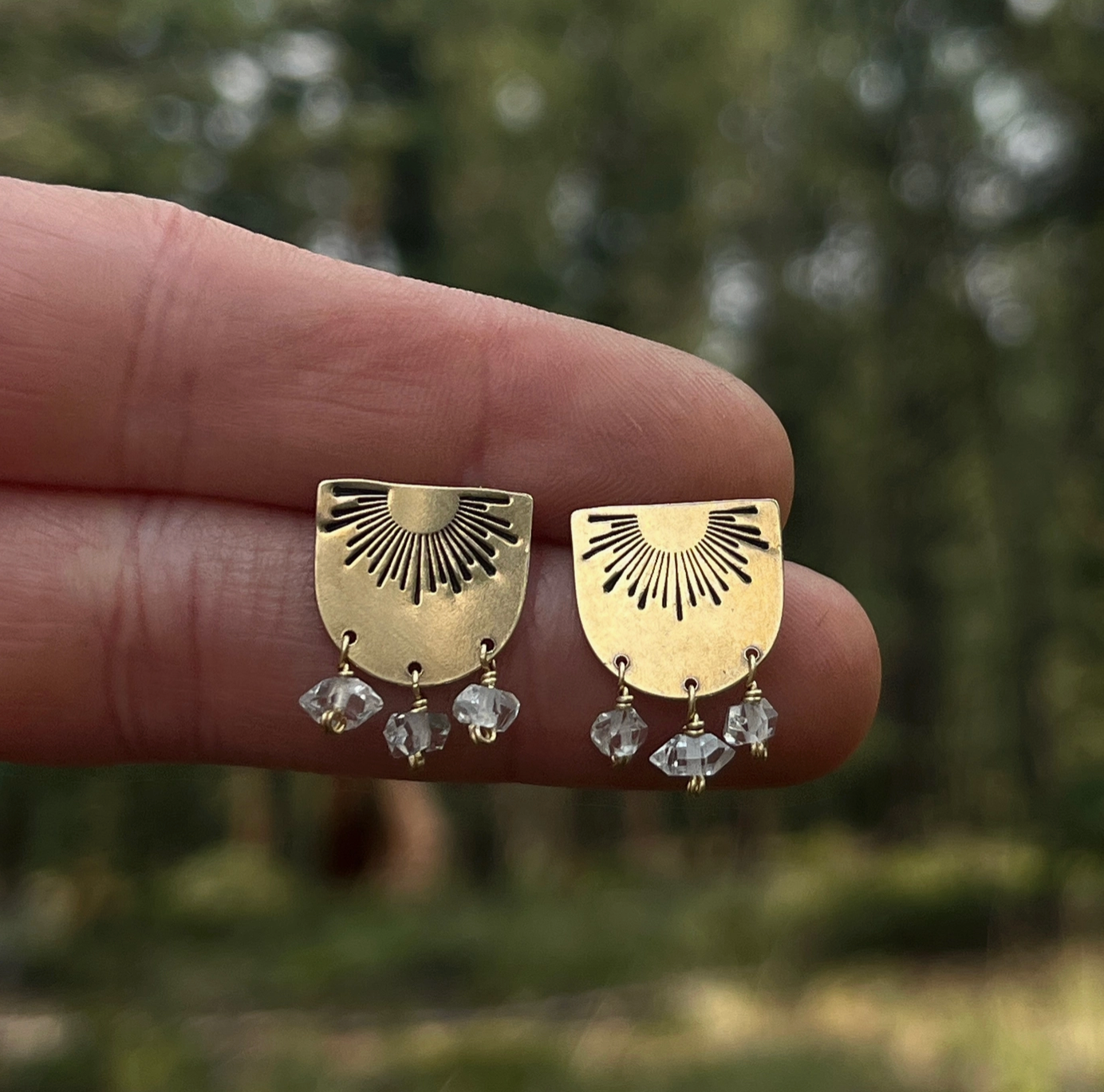 Quartz Crystal Sunrise Studs