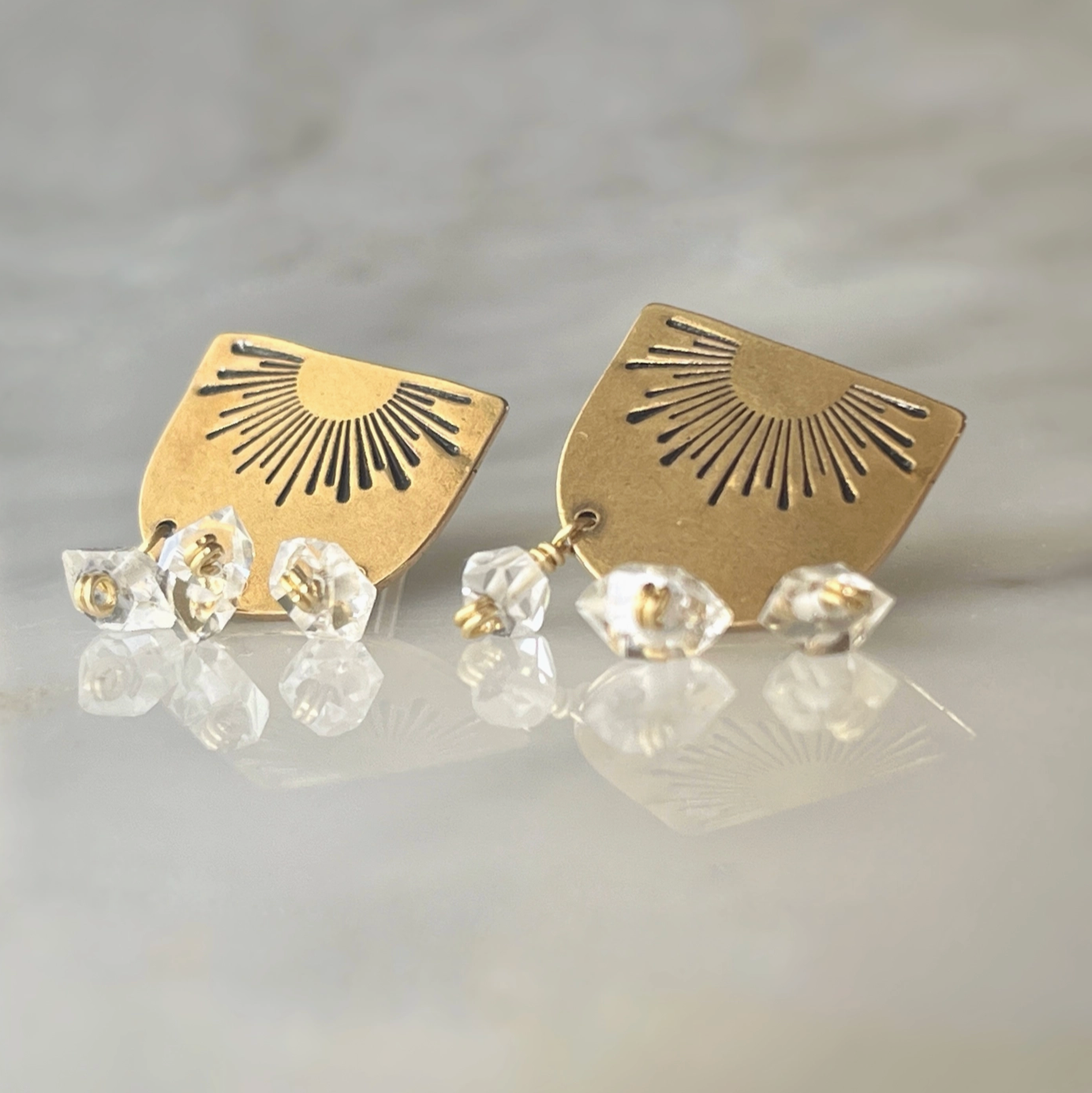 Quartz Crystal Sunrise Studs