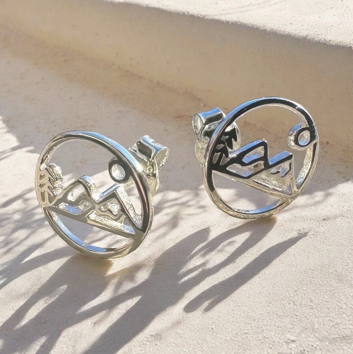 Mountain Life Sterling Stud Earrings