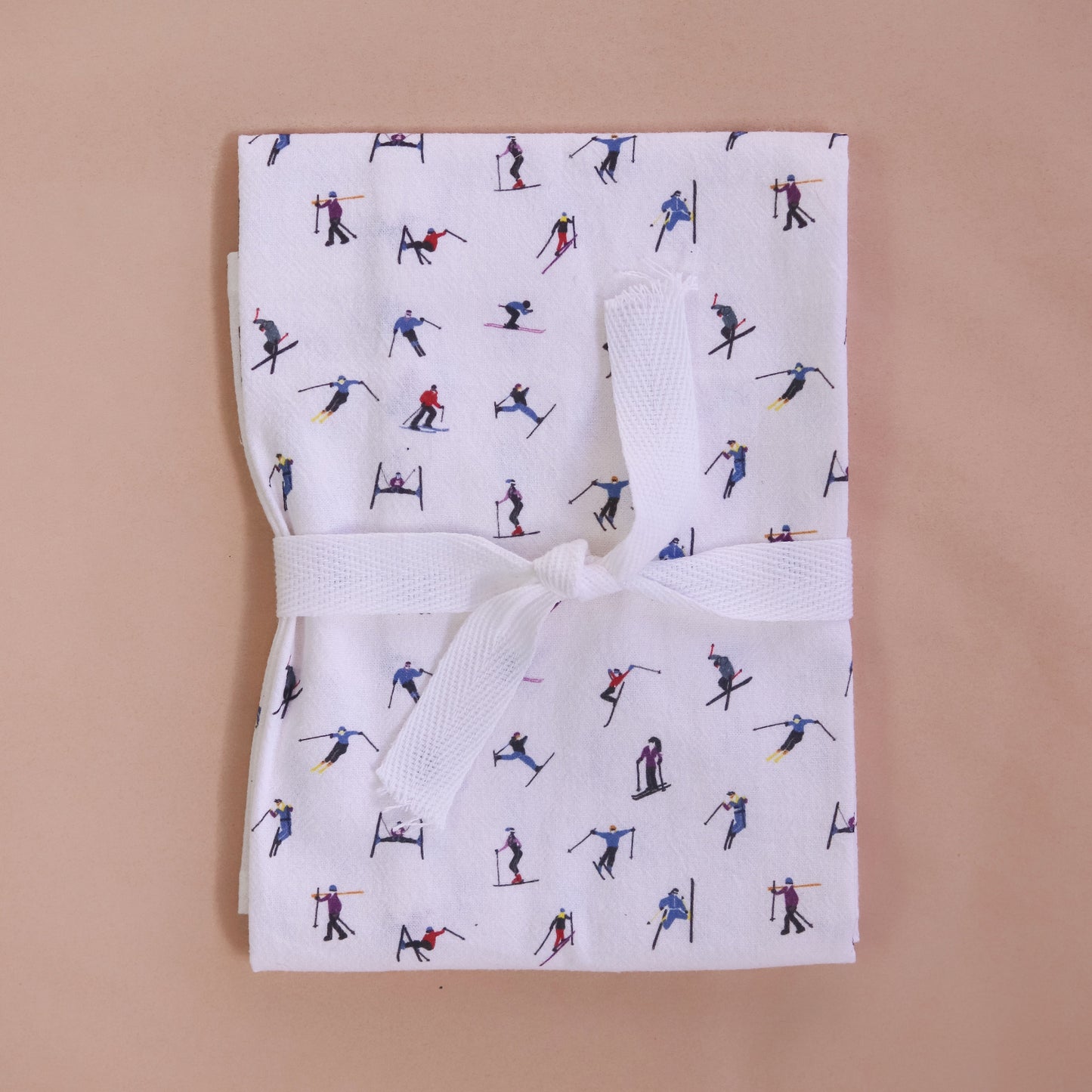 Skiing Adventure Tea Towel