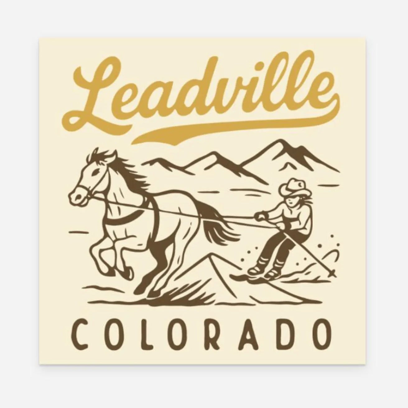 Ski Joring Leadville Vinyl Sticker