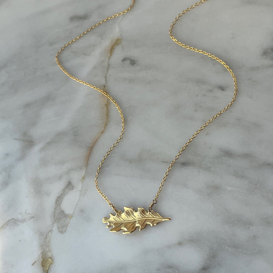 Brass Leaf Necklace