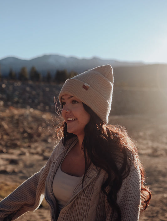 Beige Mountain beanie