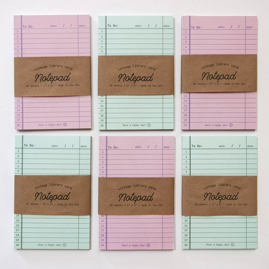 Library Card Notepads