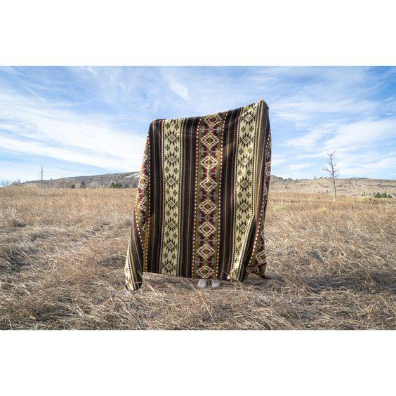 Alpaca wool blanket throw. Fits a queen-sized bed. Cactus green. Western style.