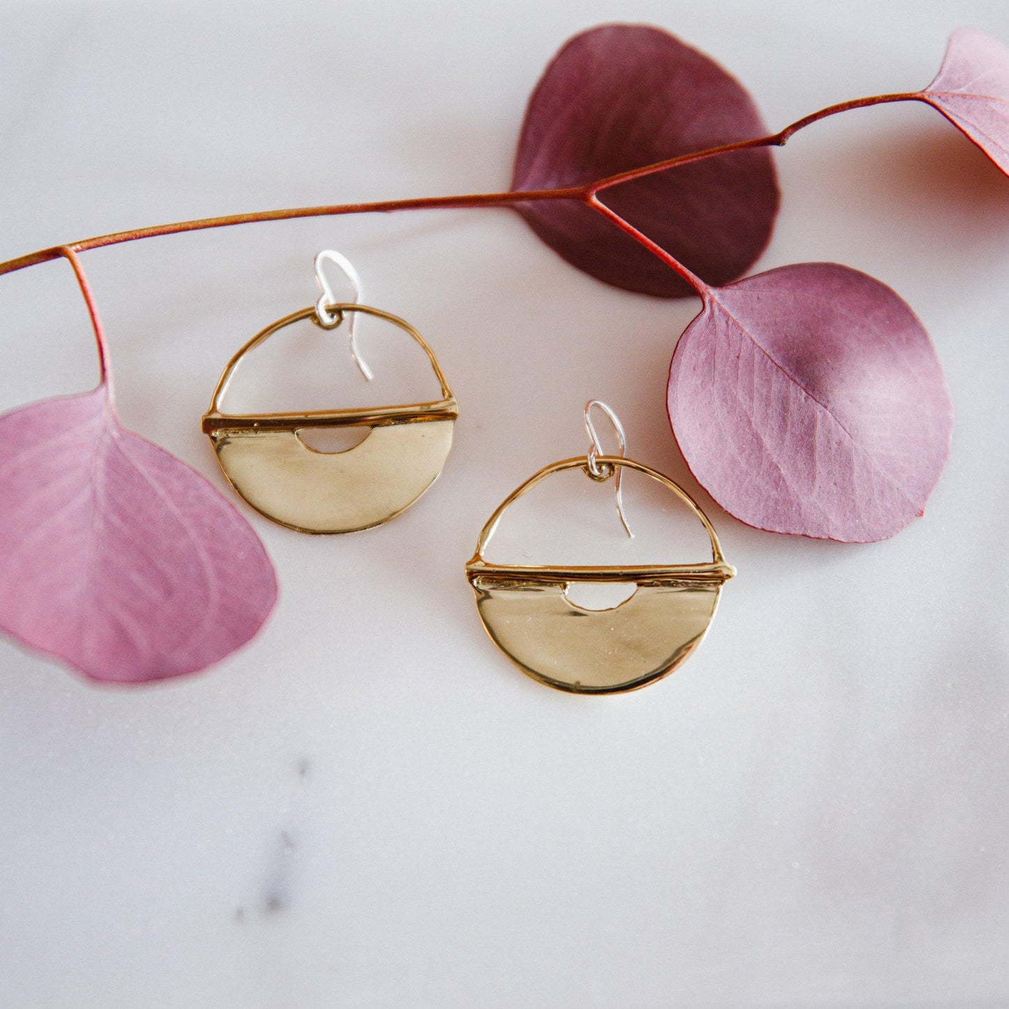 Gold Hoop Earrings - Made of Brass and Sterling