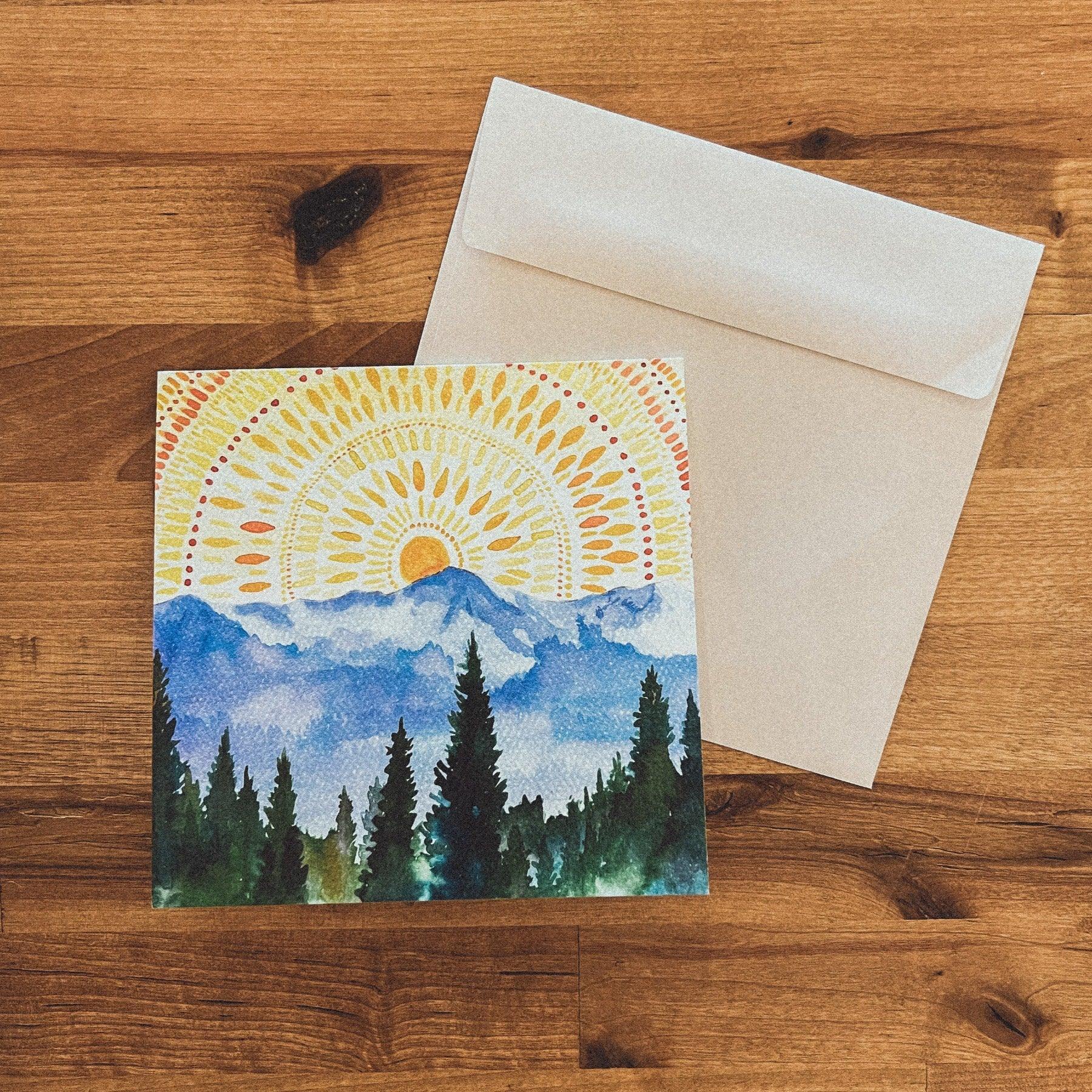 Mountain Grad Card Mountain Sunrise Greeting Card – Elevation Goods