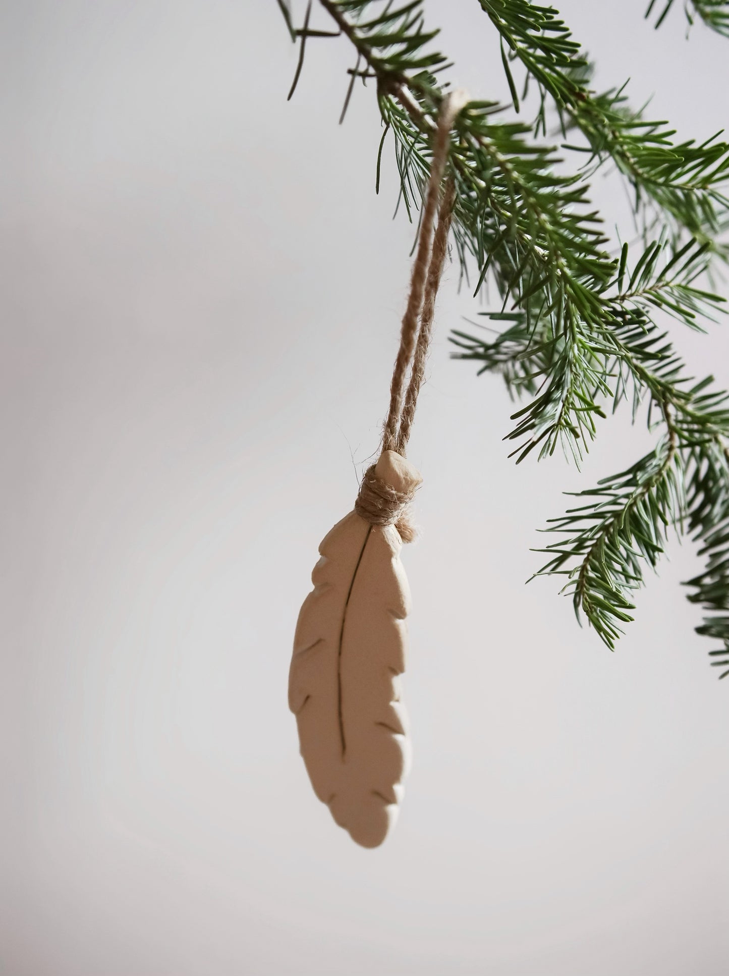 ceramic feather ornament