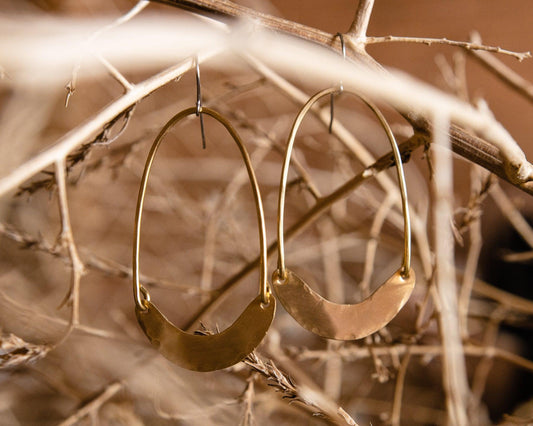 hammered brass earrings