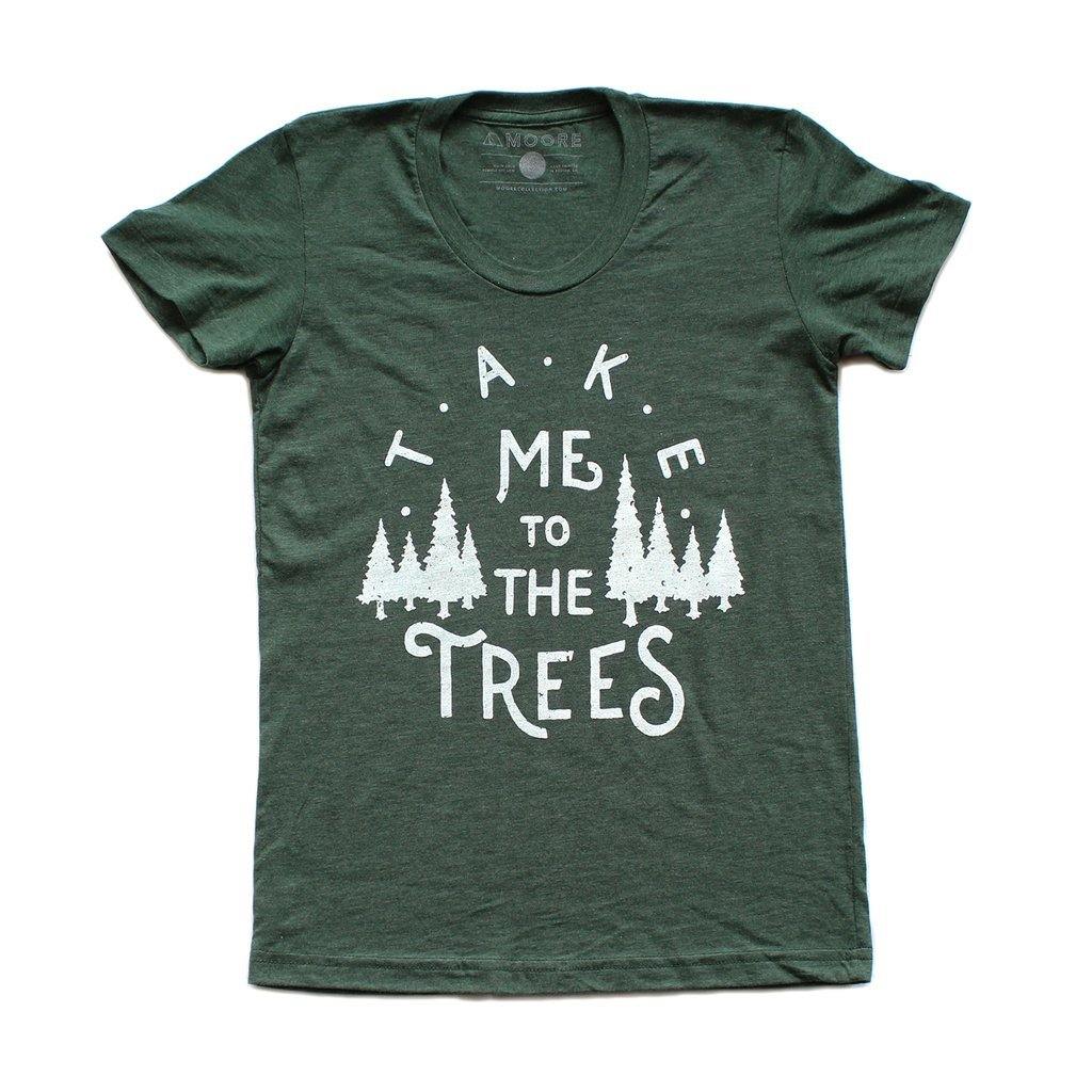 olive green womens trees shirt. Mountain style