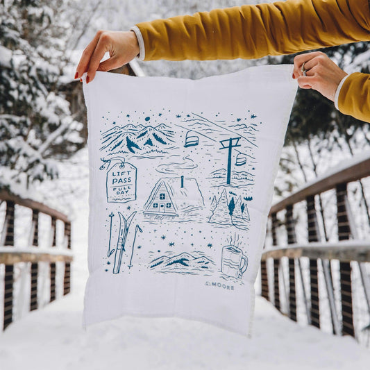 ski days tea towel