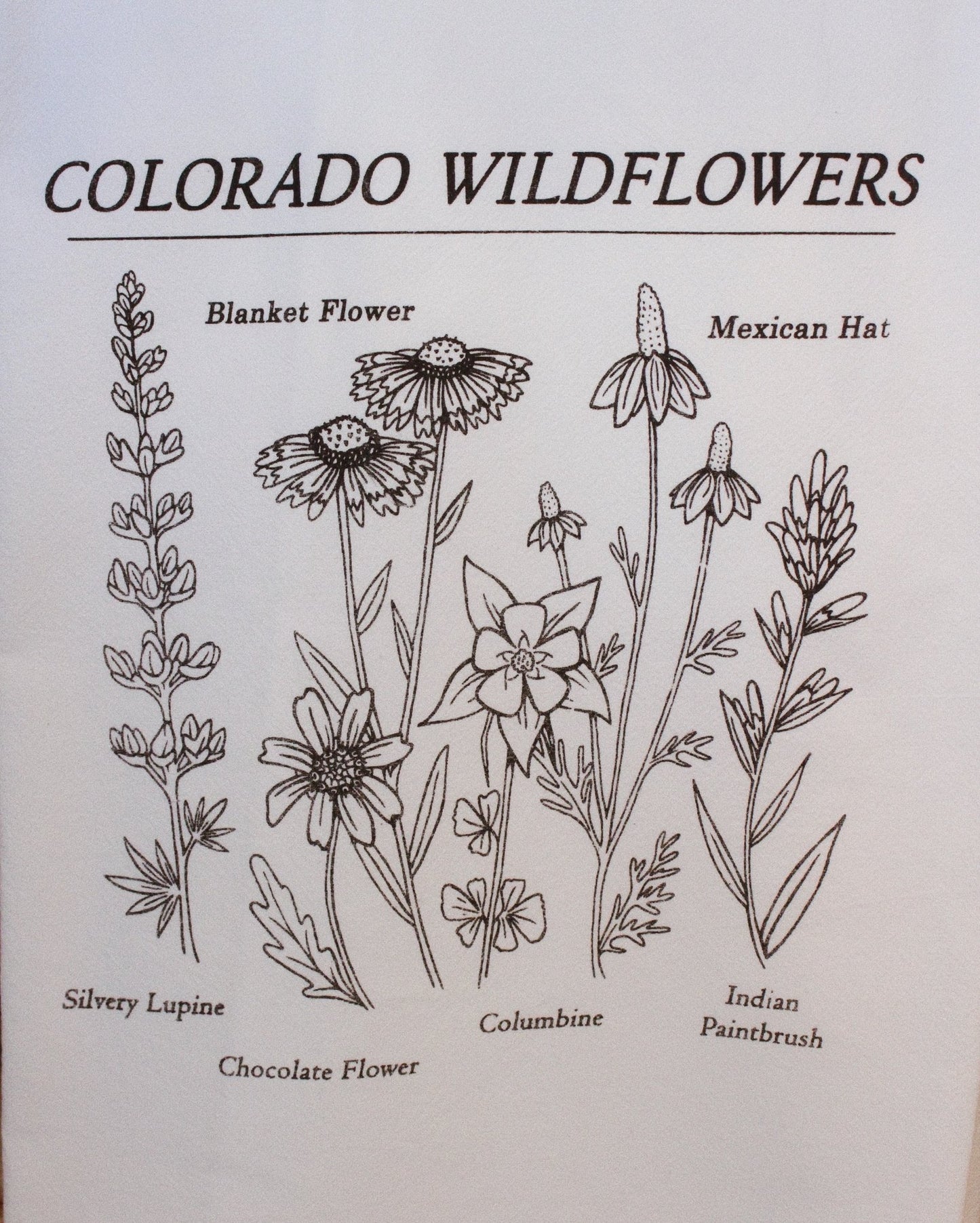 tea towel colorado wildflowers