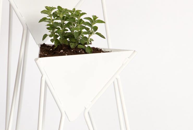 White Hairpin Legs Planter - Mid Century Plant Stand