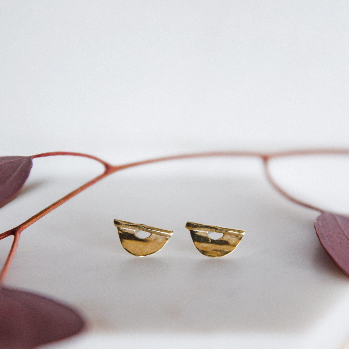 Brass or Sterling Silver stud earrings