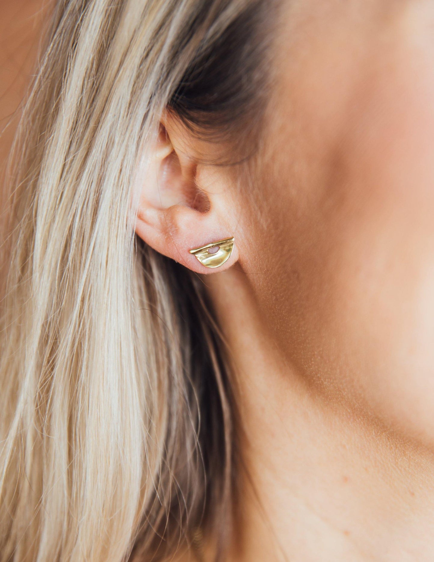 Brass or Sterling Silver stud earrings