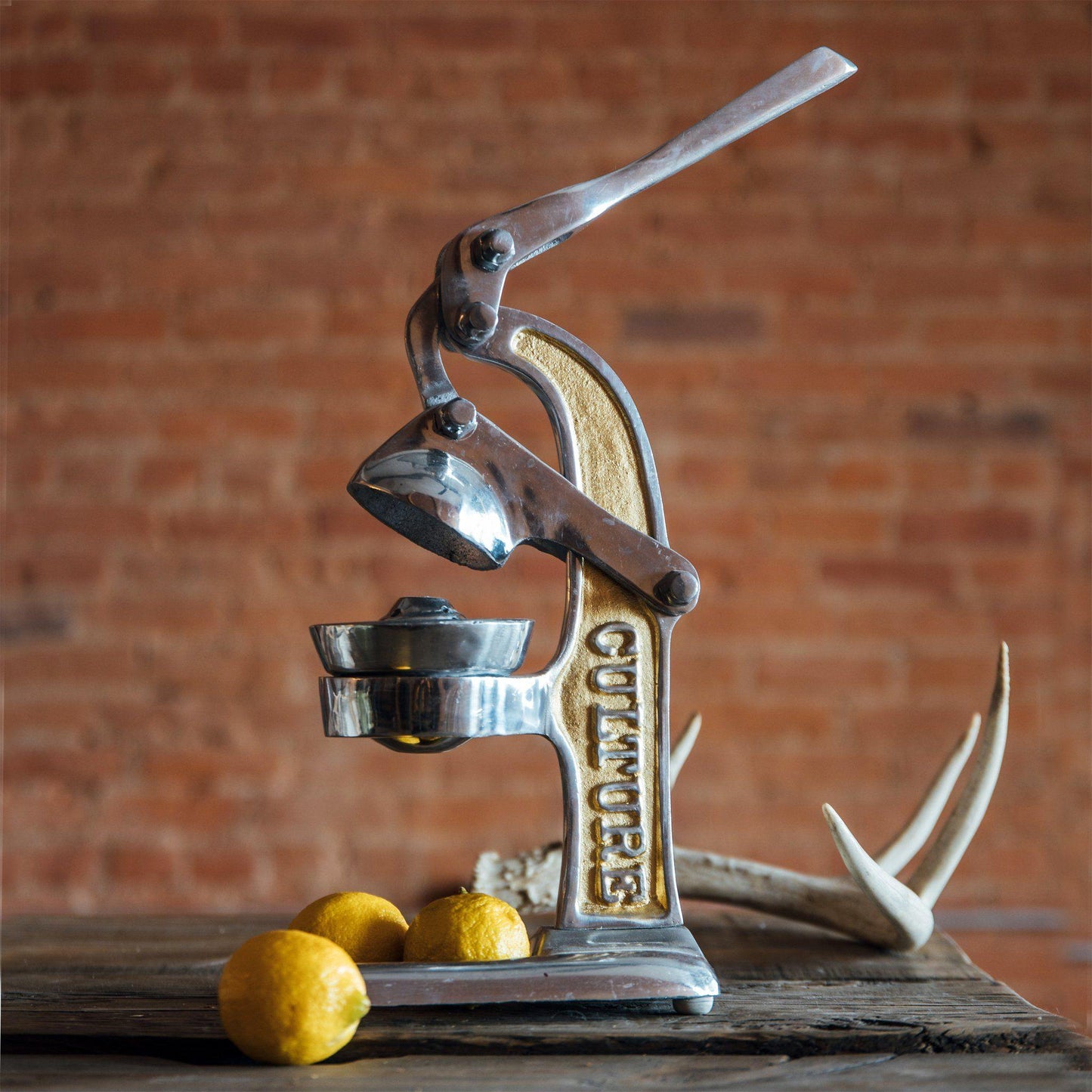 Mexican citrus juicer. Cast from aluminum in Mexico. 