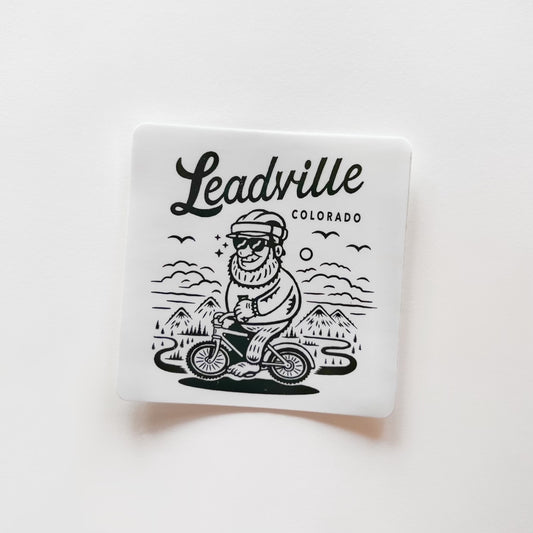 Yeti Riding a Bike Leadville sticker