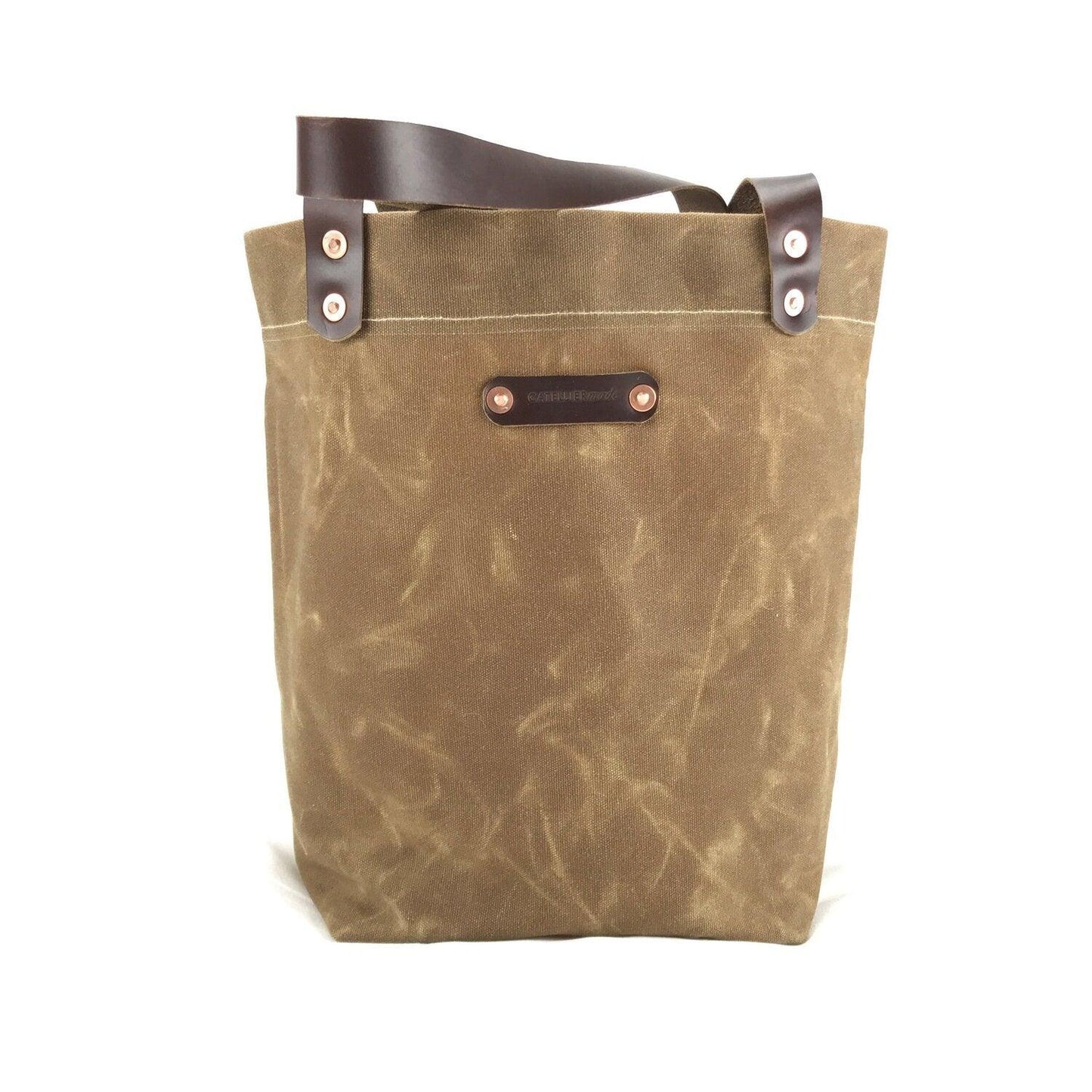 canvas tote brush brown