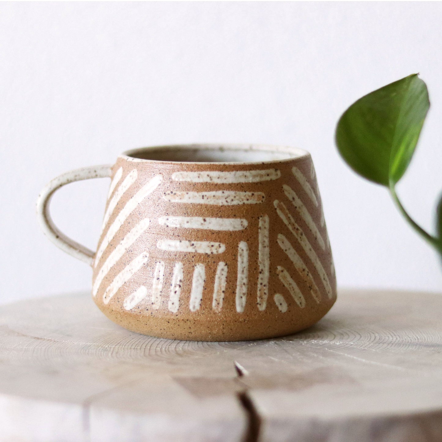 Natural Lines Stoneware Mug - Ceramic