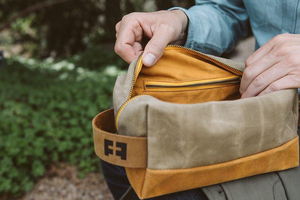 Leather and Waxed Canvas Dopp Kit - Elevation Goods