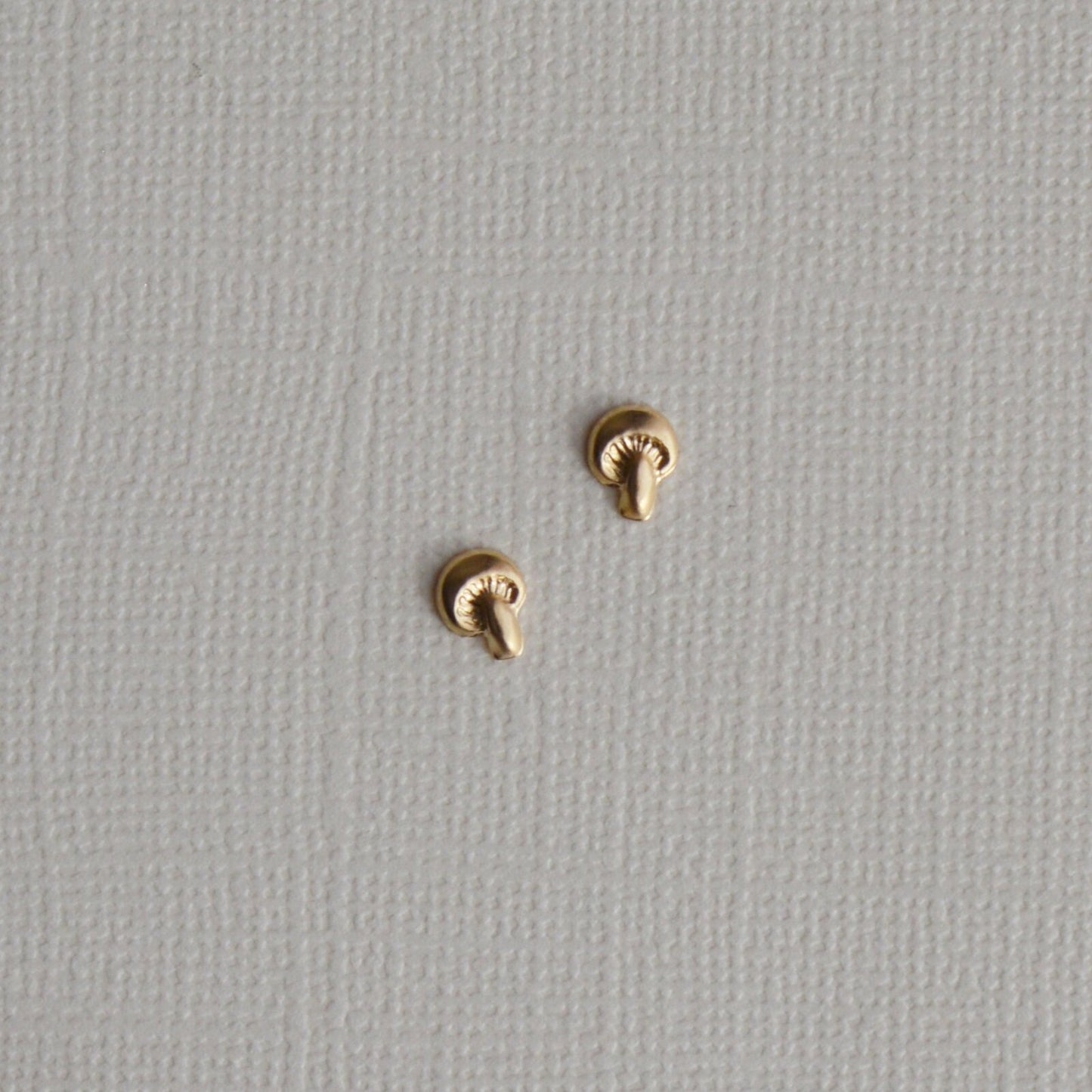 gold mushroom stud earrings