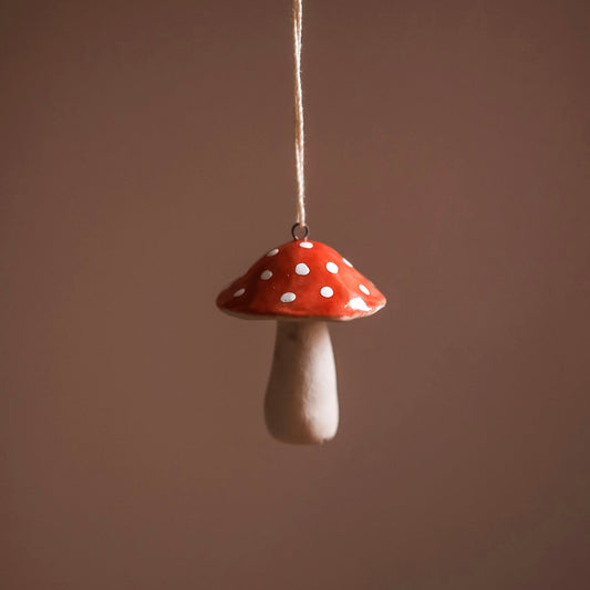 ceramic mushroom ornament
