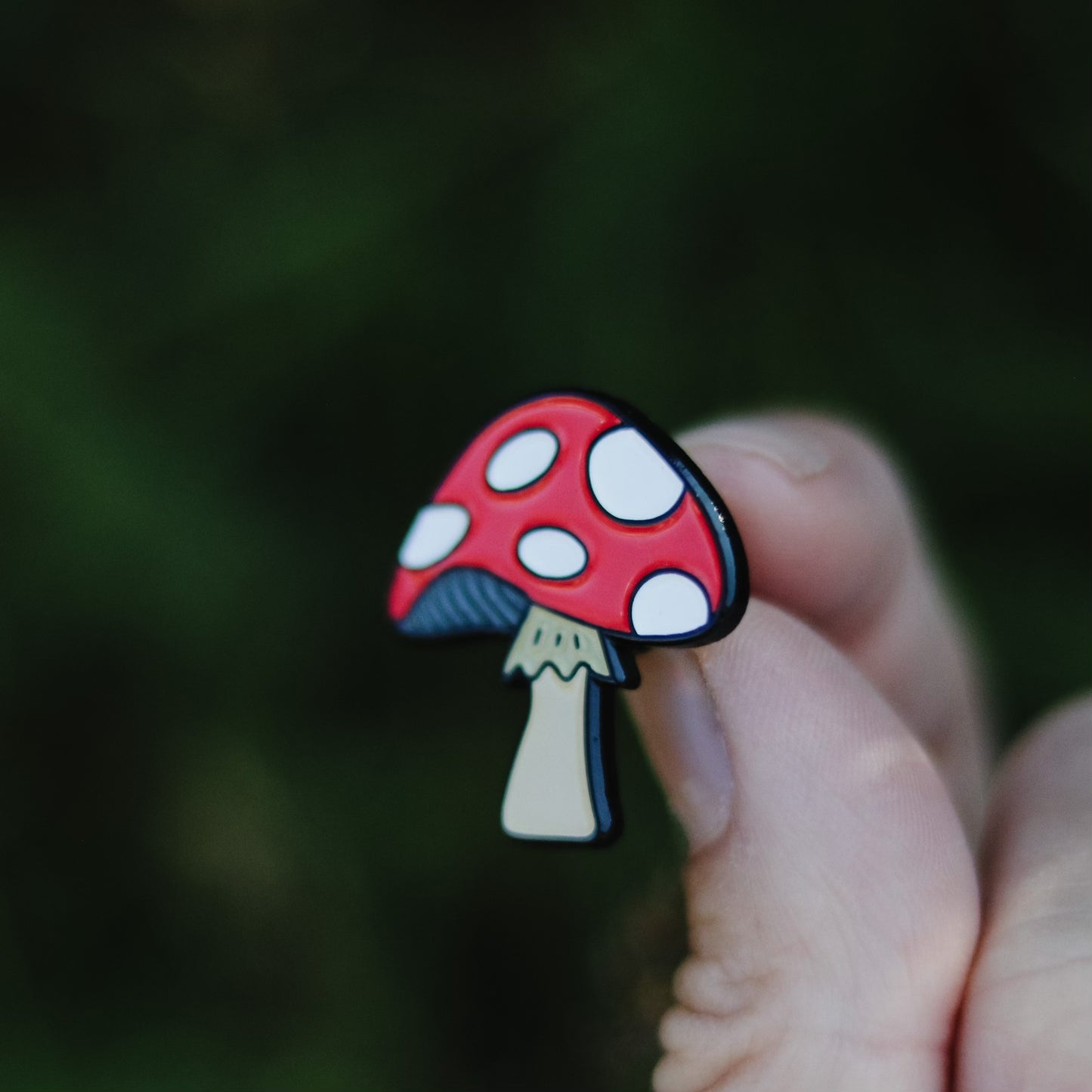 mushroom enamel pin