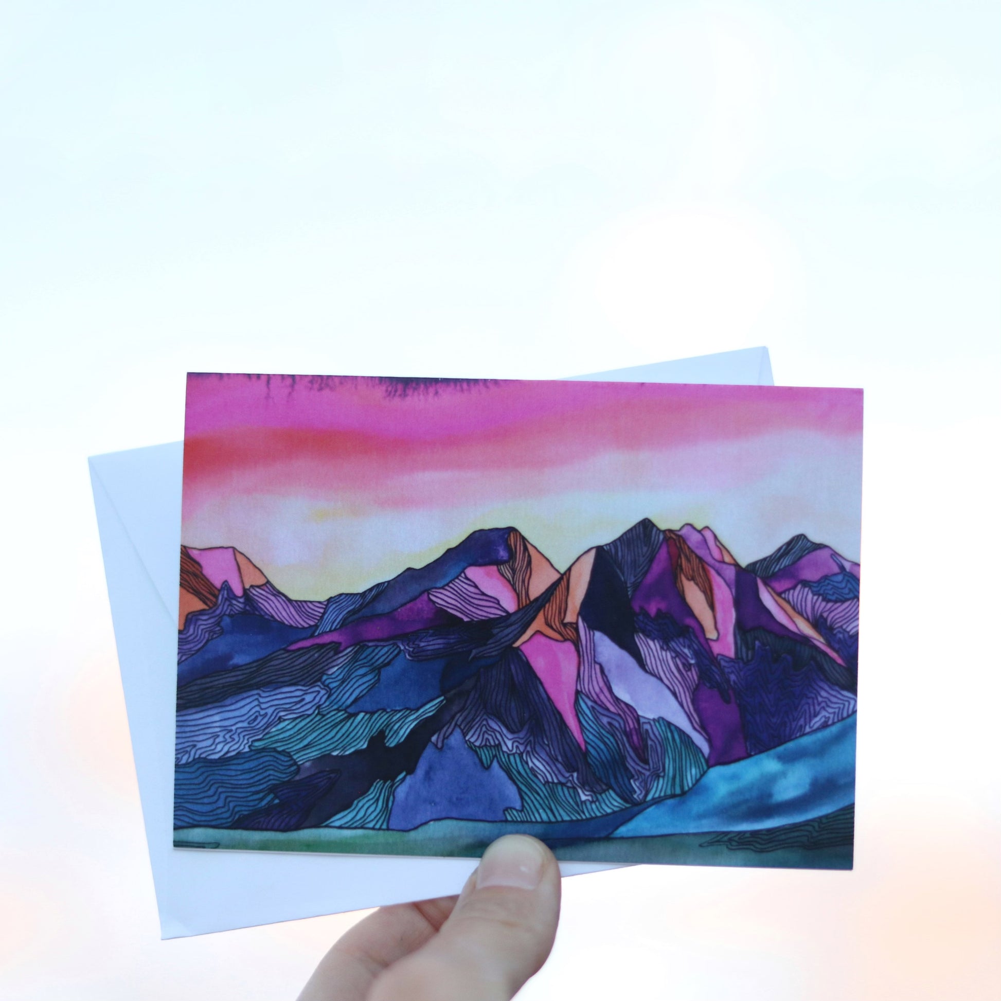 pink mountain card