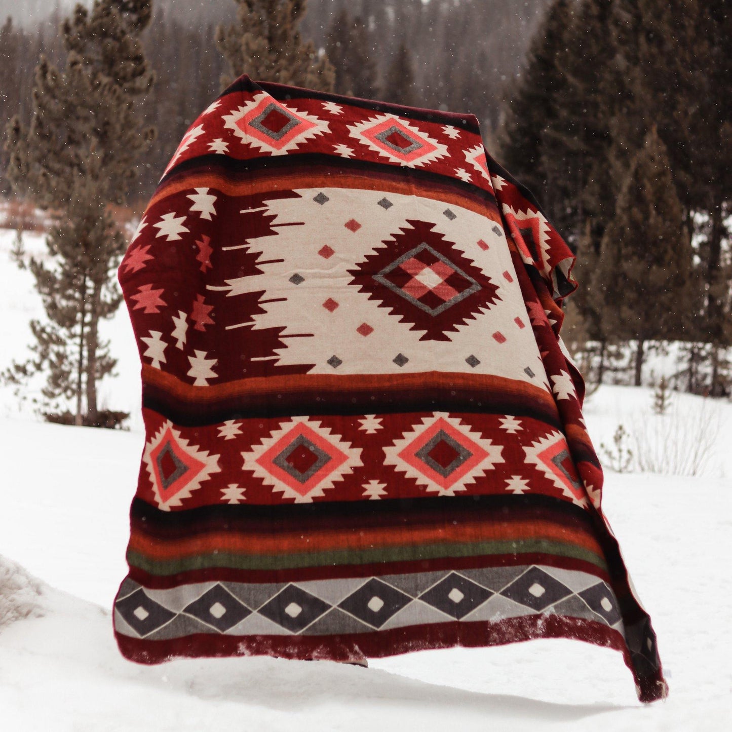 Rust Alpaca Blanket - Soft, Cozy and Warm Wool Throw