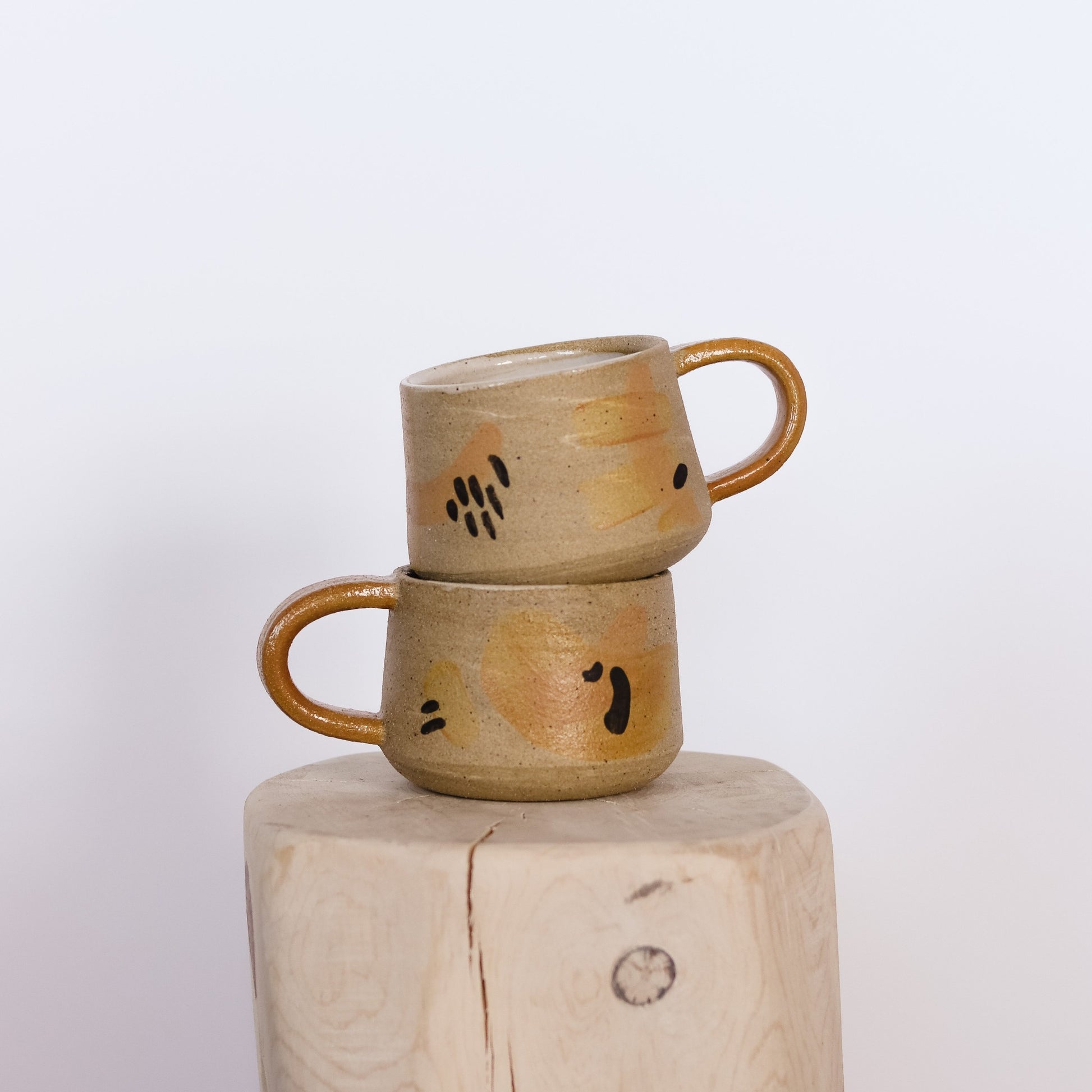 stoneware mug stack
